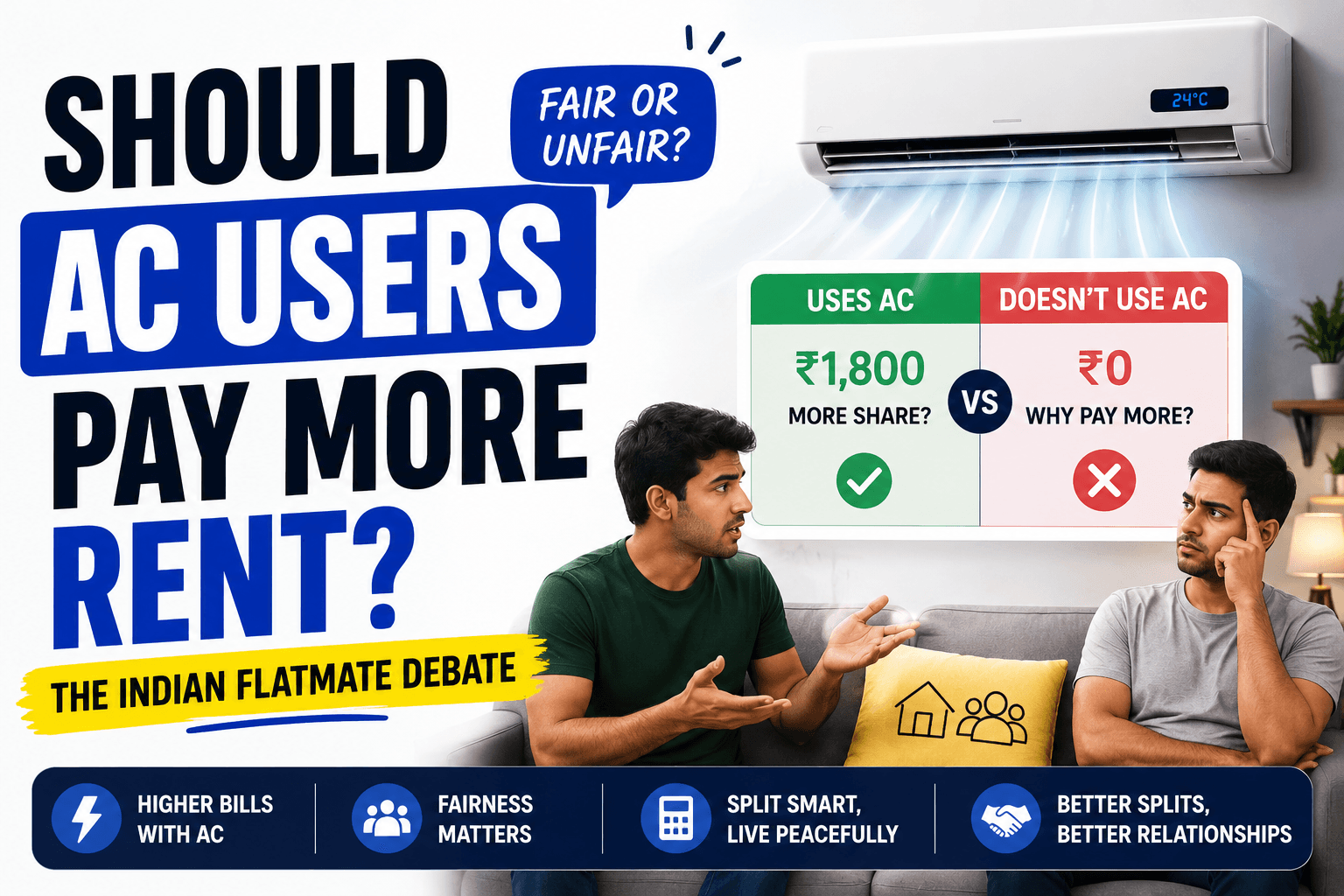 Should AC Users Pay More Rent? The Indian Flatmate Debate Explained
