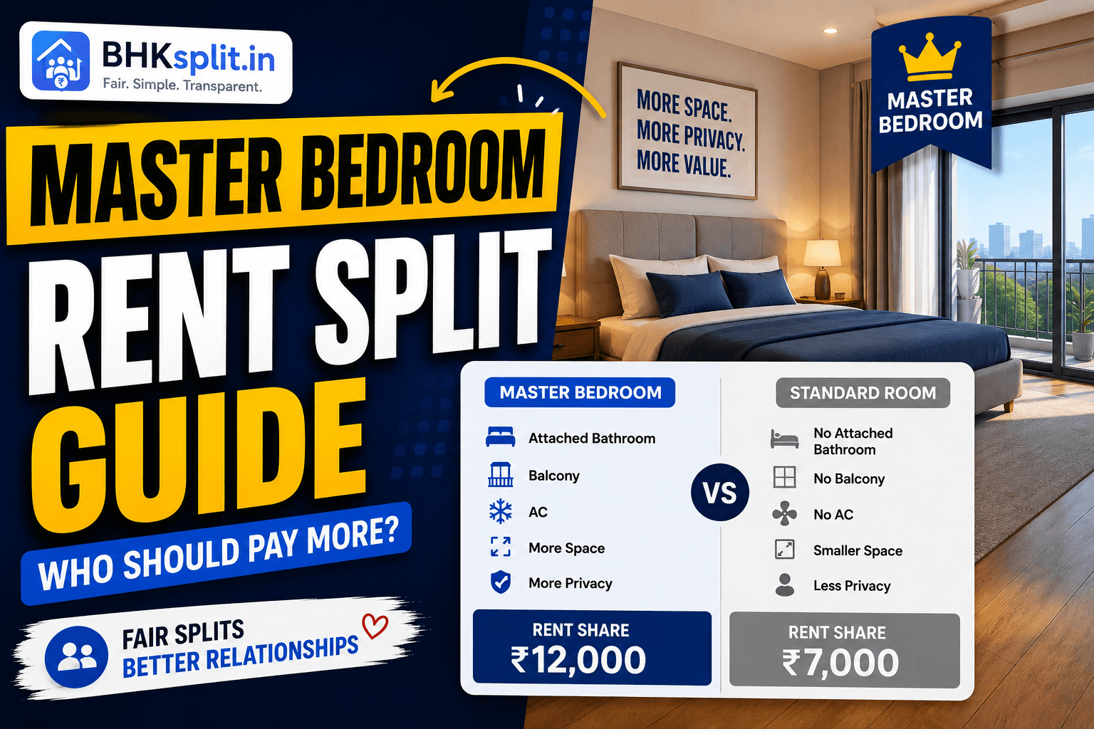 Master Bedroom Rent Split Guide: Who Should Pay More?